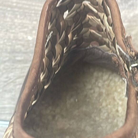 NWT Ugg Fatima Woven Brown Leather Women’s Sz 7 Elegant Platform Heeled Shoes - Picture 13 of 16